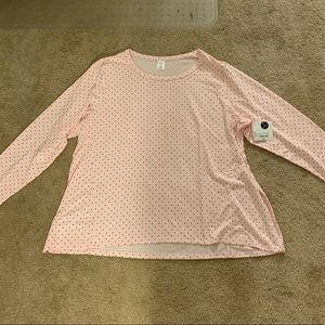 liz claiborne pink and black polka dot pj set